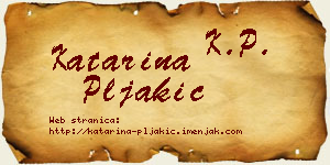 Katarina Pljakić vizit kartica